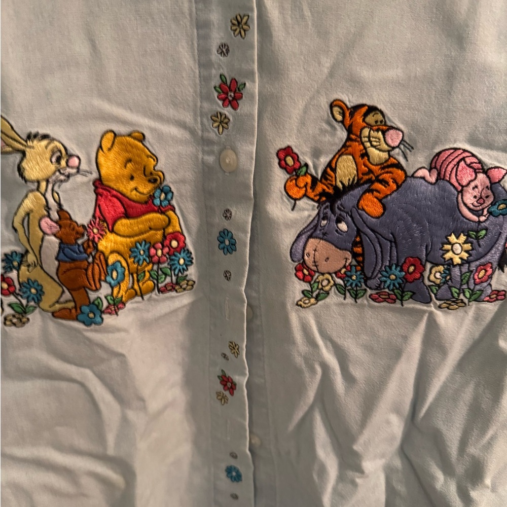 Disney White Blouse with Pooh and Friends Embroidery